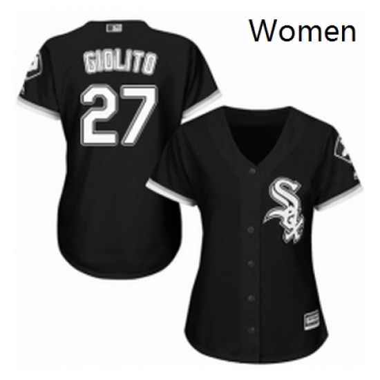 Womens Majestic Chicago White Sox 27 Lucas Giolito Authentic Black Alternate Home Cool Base MLB Jersey